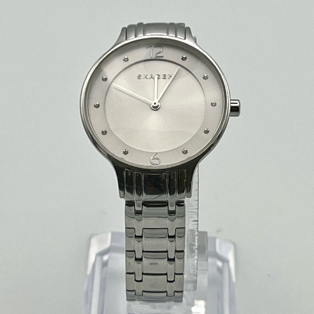Skagen Denmark Ladies Watch Round Silver Stainless Steel Working